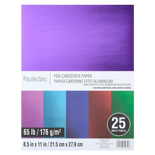 Multicolor 8.5" x 11" Foil Cardstock Paper by Recollections™, 25 Sheets